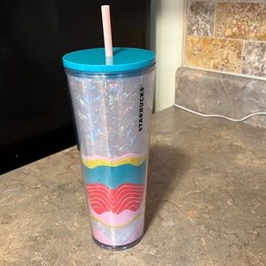 Starbucks 2020 Spring Collection Limited Edition Cold Cup 24oz with pink straw